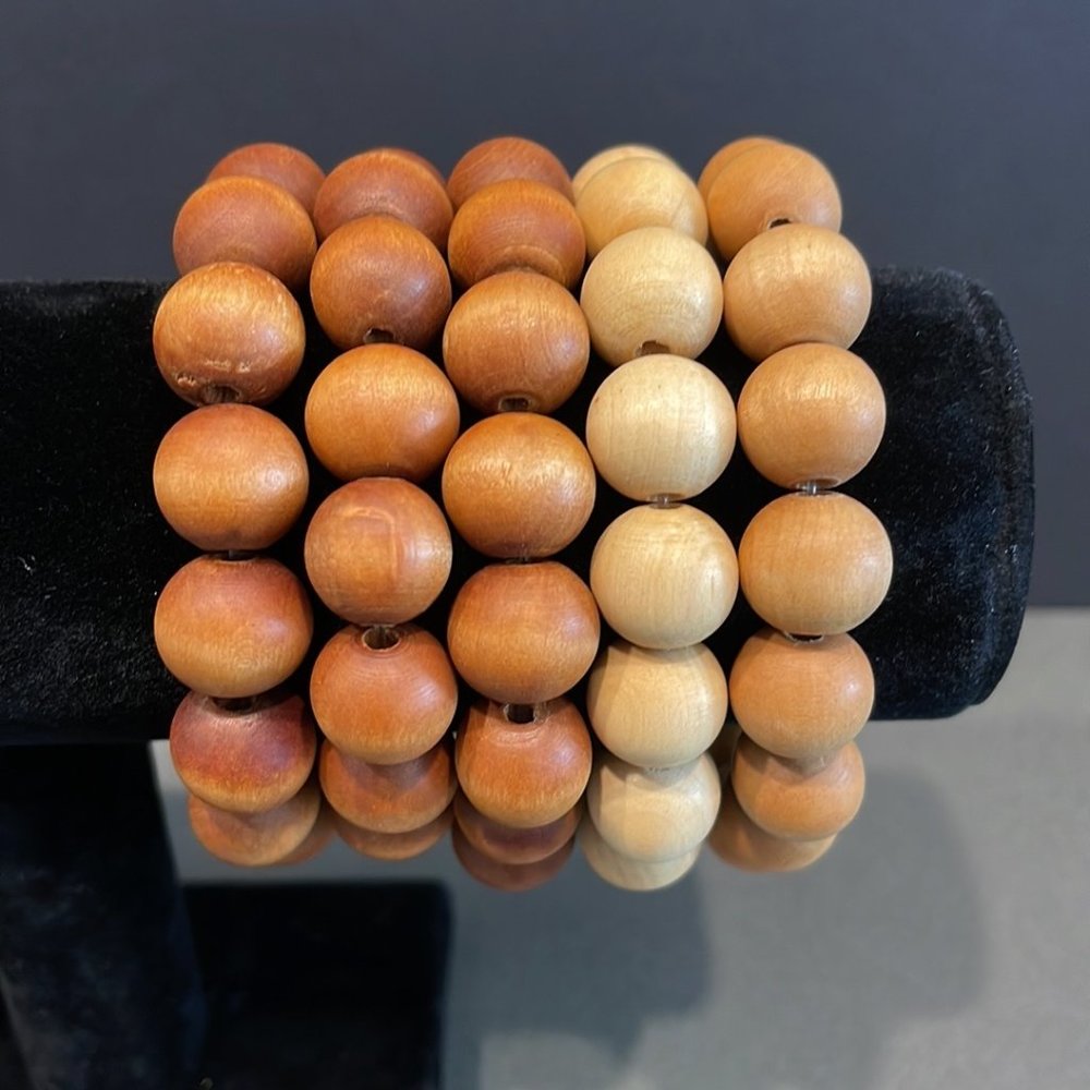 Ashley Stewart Beaded Wood Bracelet